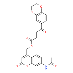 ChemSpider 2D Image | (7-Acetamido-2-oxo-2H-chromen-4-yl)methyl 4-(2,3-dihydro-1,4-benzodioxin-6-yl)-4-oxobutanoate | C24H21NO8