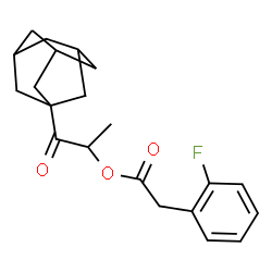 ChemSpider 2D Image | 1-(Adamantan-1-yl)-1-oxo-2-propanyl (2-fluorophenyl)acetate | C21H25FO3