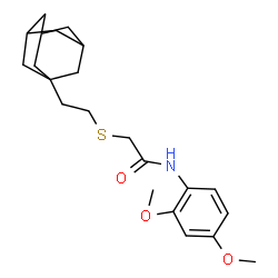 ChemSpider 2D Image | 2-{[2-(Adamantan-1-yl)ethyl]sulfanyl}-N-(2,4-dimethoxyphenyl)acetamide | C22H31NO3S