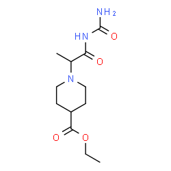 ChemSpider 2D Image | Ethyl 1-[1-(carbamoylamino)-1-oxo-2-propanyl]-4-piperidinecarboxylate | C12H21N3O4