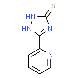 ChemSpider 2D Image | 1,2-Dihydro-5-(2-pyridinyl)-3H-1,2,4-triazole-3-thione | C7H6N4S