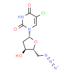 ChemSpider 2D Image | 5'-Azido-5-chloro-2',5'-dideoxyuridine | C9H11ClN5O4