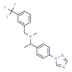 ChemSpider 2D Image | N-Methyl-1-[4-(1H-1,2,4-triazol-1-yl)phenyl]-N-[3-(trifluoromethyl)benzyl]ethanamine | C19H19F3N4