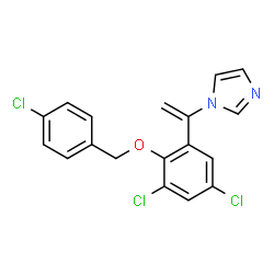 ChemSpider 2D Image | 1-(1-{3,5-Dichloro-2-[(4-chlorobenzyl)oxy]phenyl}vinyl)-1H-imidazole | C18H13Cl3N2O