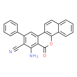 ChemSpider 2D Image | 7-Amino-6-oxo-9-phenyl-6H-dibenzo[c,h]chromene-8-carbonitrile | C24H14N2O2