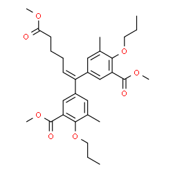 ChemSpider 2D Image | Methyl 6,6-bis[5-(methoxycarbonyl)-3-methyl-4-propoxyphenyl]hex-5-enoate | C31H40O8