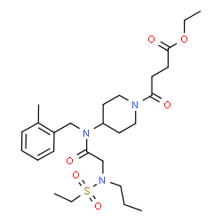 ChemSpider 2D Image | Ethyl 4-(4-{[N-(ethylsulfonyl)-N-propylglycyl](2-methylbenzyl)amino}-1-piperidinyl)-4-oxobutanoate | C26H41N3O6S