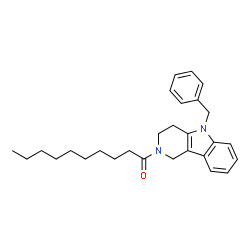 ChemSpider 2D Image | 1-(5-Benzyl-1,3,4,5-tetrahydro-2H-pyrido[4,3-b]indol-2-yl)-1-decanone | C28H36N2O