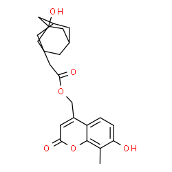 ChemSpider 2D Image | (7-Hydroxy-8-methyl-2-oxo-2H-chromen-4-yl)methyl (3-hydroxyadamantan-1-yl)acetate | C23H26O6