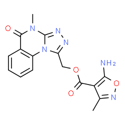 ChemSpider 2D Image | (4-Methyl-5-oxo-4,5-dihydro[1,2,4]triazolo[4,3-a]quinazolin-1-yl)methyl 5-amino-3-methyl-1,2-oxazole-4-carboxylate | C16H14N6O4