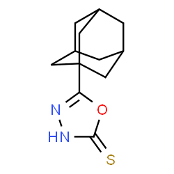ChemSpider 2D Image | 5-(1-adamantyl)-1,3,4-oxadiazole-2-thiol | C12H16N2OS