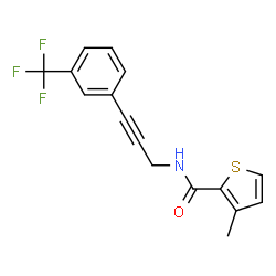 ChemSpider 2D Image | 3-Methyl-N-{3-[3-(trifluoromethyl)phenyl]-2-propyn-1-yl}-2-thiophenecarboxamide | C16H12F3NOS