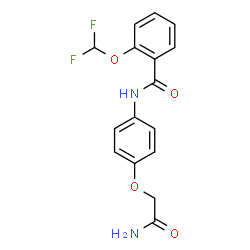 ChemSpider 2D Image | N-[4-(2-Amino-2-oxoethoxy)phenyl]-2-(difluoromethoxy)benzamide | C16H14F2N2O4