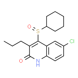 ChemSpider 2D Image | 6-chloro-4-(cyclohexylsulfinyl)-3-propylquinolin-2-ol | C18H22ClNO2S