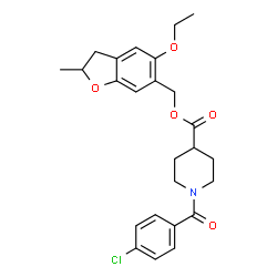 ChemSpider 2D Image | (5-Ethoxy-2-methyl-2,3-dihydro-1-benzofuran-6-yl)methyl 1-(4-chlorobenzoyl)-4-piperidinecarboxylate | C25H28ClNO5