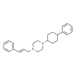ChemSpider 2D Image | 1-(4-Phenylcyclohexyl)-4-[(2E)-3-phenyl-2-propen-1-yl]piperazine | C25H32N2
