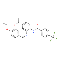 ChemSpider 2D Image | N-{2-[(Z)-(3,4-Diethoxybenzylidene)amino]phenyl}-4-(trifluoromethyl)benzamide | C25H23F3N2O3