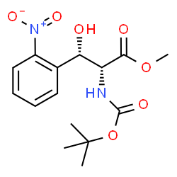 ChemSpider 2D Image | Methyl (betaS)-beta-hydroxy-N-{[(2-methyl-2-propanyl)oxy]carbonyl}-2-nitro-D-phenylalaninate | C15H20N2O7