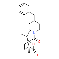 ChemSpider 2D Image | (4R)-1-[(4-Benzyl-1-piperidinyl)carbonyl]-4,7,7-trimethyl-2-oxabicyclo[2.2.1]heptan-3-one | C22H29NO3