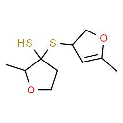 ChemSpider 2D Image | 3-((2,3-Dihydro-5-methyl-3-furyl)thio)tetrahydro-2-methylfuran-3-thiol | C10H16O2S2