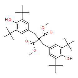 ChemSpider 2D Image | Dimethyl bis(3,5-di-tert-butyl-4-hydroxybenzyl)malonate | C35H52O6
