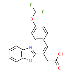 ChemSpider 2D Image | (3Z)-3-(1,3-Benzoxazol-2-yl)-4-[4-(difluoromethoxy)phenyl]-3-butenoic acid | C18H13F2NO4