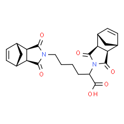 ChemSpider 2D Image | 2,6-Bis[(1R,2R,6S,7S)-3,5-dioxo-4-azatricyclo[5.2.1.0~2,6~]dec-8-en-4-yl]hexanoic acid | C24H26N2O6