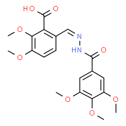 ChemSpider 2D Image | 2,3-Dimethoxy-6-{(Z)-[(3,4,5-trimethoxybenzoyl)hydrazono]methyl}benzoic acid | C20H22N2O8