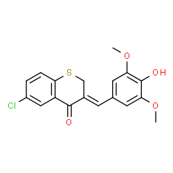 ChemSpider 2D Image | (3Z)-6-Chloro-3-(4-hydroxy-3,5-dimethoxybenzylidene)-2,3-dihydro-4H-thiochromen-4-one | C18H15ClO4S