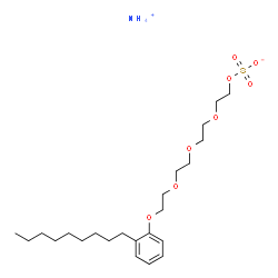 ChemSpider 2D Image | Ammonium 2-(2-{2-[2-(2-nonylphenoxy)ethoxy]ethoxy}ethoxy)ethyl sulfate | C23H43NO8S