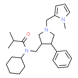 ChemSpider 2D Image | N-Cyclohexyl-2-methyl-N-({1-[(1-methyl-1H-pyrrol-2-yl)methyl]-4-phenyl-3-pyrrolidinyl}methyl)propanamide | C27H39N3O