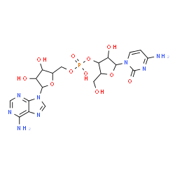 ChemSpider 2D Image | [5-(4-amino-2-oxo-pyrimidin-1-yl)-4-hydroxy-2-(hydroxymethyl)tetrahydrofuran-3-yl] [5-(6-aminopurin-9-yl)-3,4-dihydroxy-tetrahydrofuran-2-yl]methyl hydrogen phosphate | C19H25N8O11P