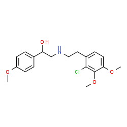 ChemSpider 2D Image | 2-{[2-(2-Chloro-3,4-dimethoxyphenyl)ethyl]amino}-1-(4-methoxyphenyl)ethanol | C19H24ClNO4