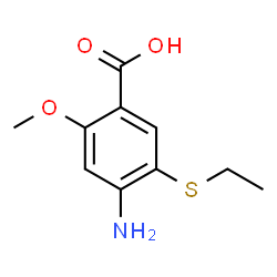 ChemSpider 2D Image | 4-Amino-5-(ethylthio)-2-methoxybenzoic acid | C10H13NO3S