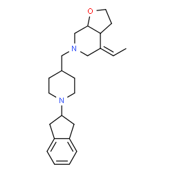 ChemSpider 2D Image | (2E)-N-{[1-(2,3-Dihydro-1H-inden-2-yl)-4-piperidinyl]methyl}-2-methyl-N-(tetrahydro-2-furanylmethyl)-2-buten-1-amine | C25H38N2O