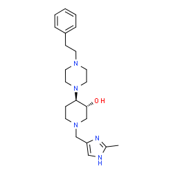 ChemSpider 2D Image | (3R,4R)-1-[(2-Methyl-1H-imidazol-4-yl)methyl]-4-[4-(2-phenylethyl)-1-piperazinyl]-3-piperidinol | C22H33N5O