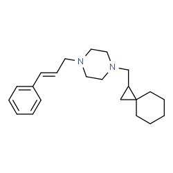 ChemSpider 2D Image | 1-[(2E)-3-Phenyl-2-propen-1-yl]-4-(spiro[2.5]oct-1-ylmethyl)piperazine | C22H32N2