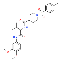 ChemSpider 2D Image | N-{(2S)-1-[(3,4-Dimethoxyphenyl)amino]-3-methyl-1-oxo-2-butanyl}-1-[(4-methylphenyl)sulfonyl]-4-piperidinecarboxamide | C26H35N3O6S