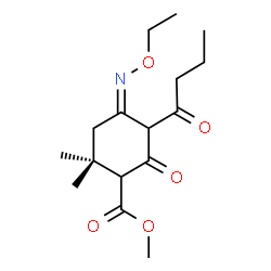 ChemSpider 2D Image | Methyl (4Z)-5-butyryl-4-(ethoxyimino)-2,2-dimethyl-6-oxocyclohexanecarboxylate | C16H25NO5