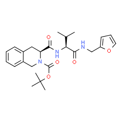 ChemSpider 2D Image | tert-Butyl (3S)-3-({(2S)-1-[(2-furylmethyl)amino]-3-methyl-1-oxobutan-2-yl}carbamoyl)-3,4-dihydroisoquinoline-2(1H)-carboxylate | C25H33N3O5