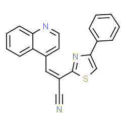 ChemSpider 2D Image | (2Z)-2-(4-Phenyl-1,3-thiazol-2-yl)-3-(4-quinolinyl)acrylonitrile | C21H13N3S