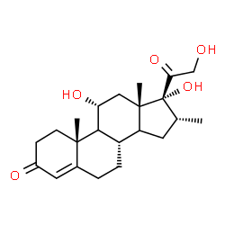 ChemSpider 2D Image | (9xi,11alpha,14xi,16alpha)-11,17,21-Trihydroxy-16-methylpregn-4-ene-3,20-dione | C22H32O5