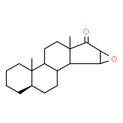 ChemSpider 2D Image | (5alpha,8xi,9xi,10xi,13xi,14xi)-15,16-Epoxyandrostan-17-one | C19H28O2