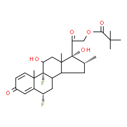 ChemSpider 2D Image | (6alpha,8xi,10xi,13xi,14xi,16alpha)-6,9-Difluoro-11,17-dihydroxy-16-methyl-3,20-dioxopregna-1,4-dien-21-yl pivalate | C27H36F2O6