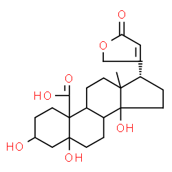 ChemSpider 2D Image | (8xi,9xi,10xi,13xi,14xi,17alpha)-3,5,14,19-Tetrahydroxy-19-oxocard-20(22)-enolide | C23H32O7