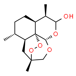 ChemSpider 2D Image | (1S,4S,7R,8S,11R,12S,13R)-1,7,11-Trimethyl-3,5,14,15-tetraoxatetracyclo[10.3.1.0~4,13~.0~8,13~]hexadecan-6-ol | C15H24O5
