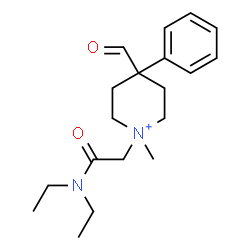 ChemSpider 2D Image | 1-[2-(Diethylamino)-2-oxoethyl]-4-formyl-1-methyl-4-phenylpiperidinium | C19H29N2O2