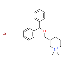 ChemSpider 2D Image | 3-[(Diphenylmethoxy)methyl]-1,1-dimethylpiperidinium bromide | C21H28BrNO