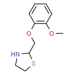 ChemSpider 2D Image | 2-((2-Methoxyphenoxy)methyl)thiazolidine | C11H15NO2S