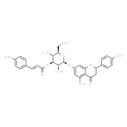 ChemSpider 2D Image | 5-Hydroxy-2-(4-hydroxyphenyl)-4-oxo-3,4-dihydro-2H-chromen-7-yl 3-O-[(2E)-3-(4-hydroxyphenyl)-2-propenoyl]-beta-D-glucopyranoside | C30H28O12